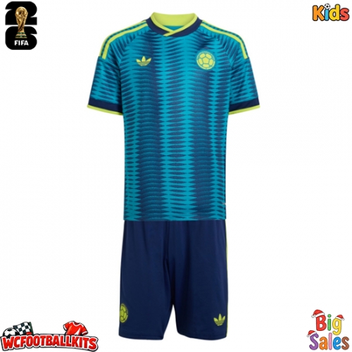 Colombia Replica Away Stadium Kit for Kids World Cup 2026 Short Sleeve (+ pants)